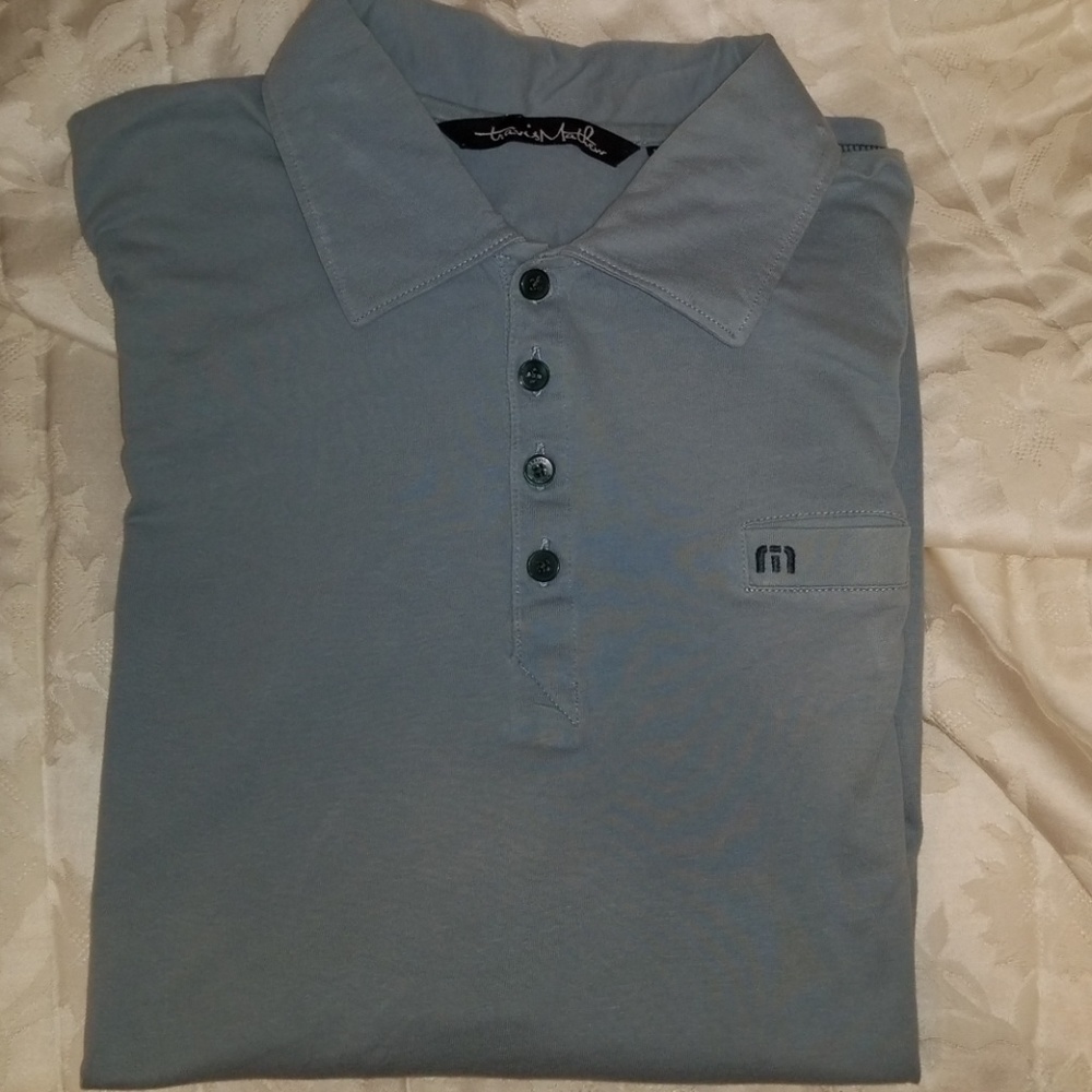 Travis Mathew Light Blue Golf Shirt